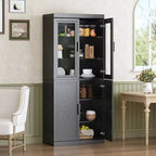 Armoire de garde-manger en bois autoportante