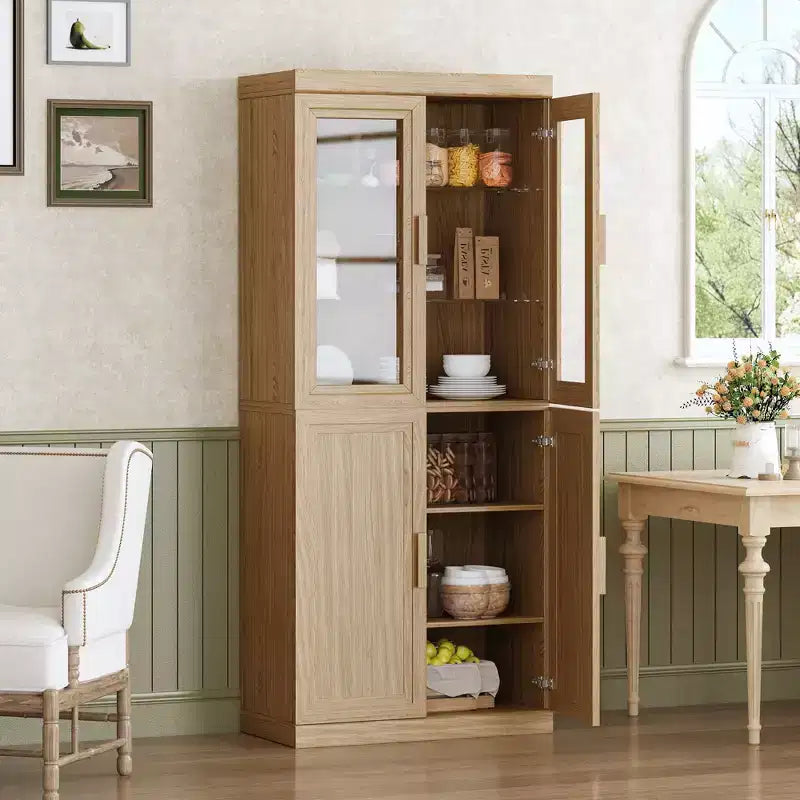 Armoire de garde-manger en bois autoportante