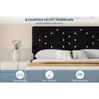 Cadre de lit tapissé de velours