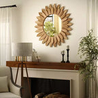 Miroir mural rond tournesol de 20 pouces