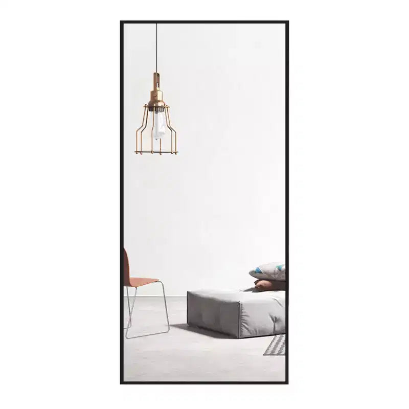 Miroir mural de salle de bain rectangulaire encadré en métal, 34" x 71"