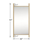 Miroir pleine longueur de 35" x 73" avec cadre en bois massif de style échelle