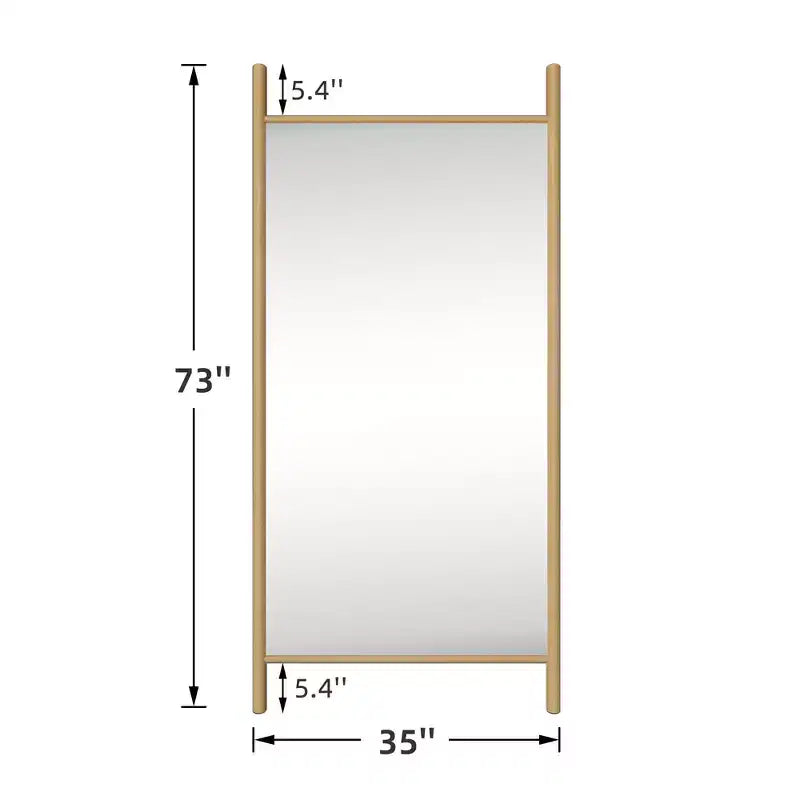Miroir pleine longueur de 35" x 73" avec cadre en bois massif de style échelle