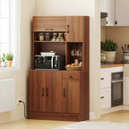 Meuble de rangement haut de 168 cm avec étagères et portes
