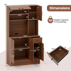Meuble de rangement haut de 168 cm avec étagères et portes