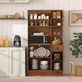Meuble de rangement haut de 168 cm avec étagères et portes