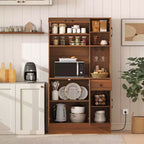 Meuble de rangement haut de 168 cm avec étagères et portes