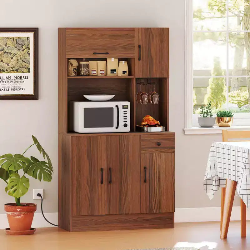 Meuble de rangement haut de 168 cm avec étagères et portes