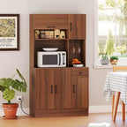 Meuble de rangement haut de 168 cm avec étagères et portes