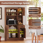 Meuble de rangement haut de 168 cm avec étagères et portes