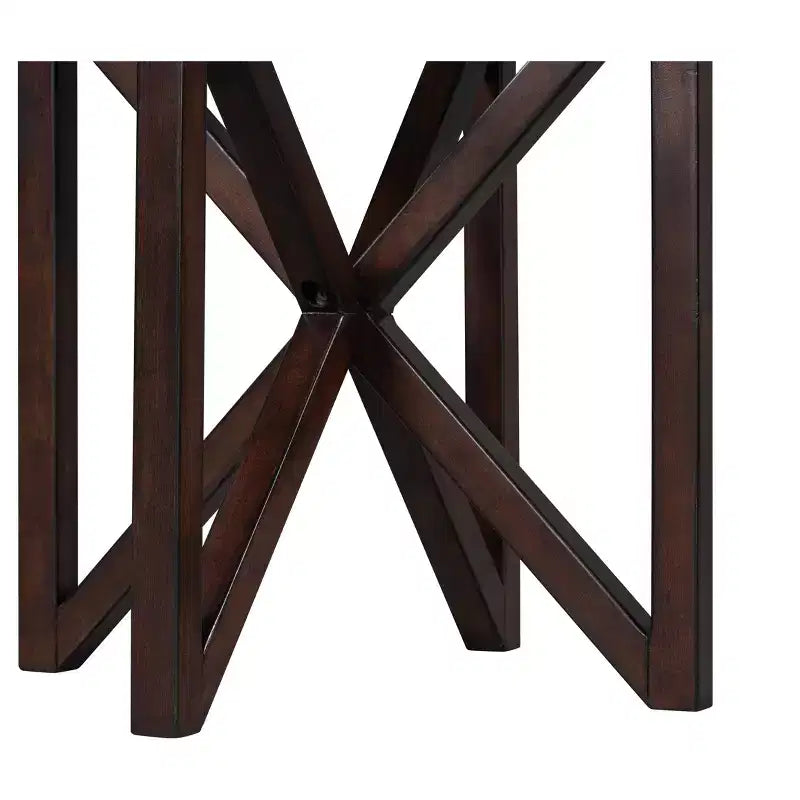 Table basse en verre, Ovale/Ronde - Plateau en verre trempé avec base en bois