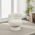 Fauteuil rembourré en bouclette pivotant à 360° contemporain