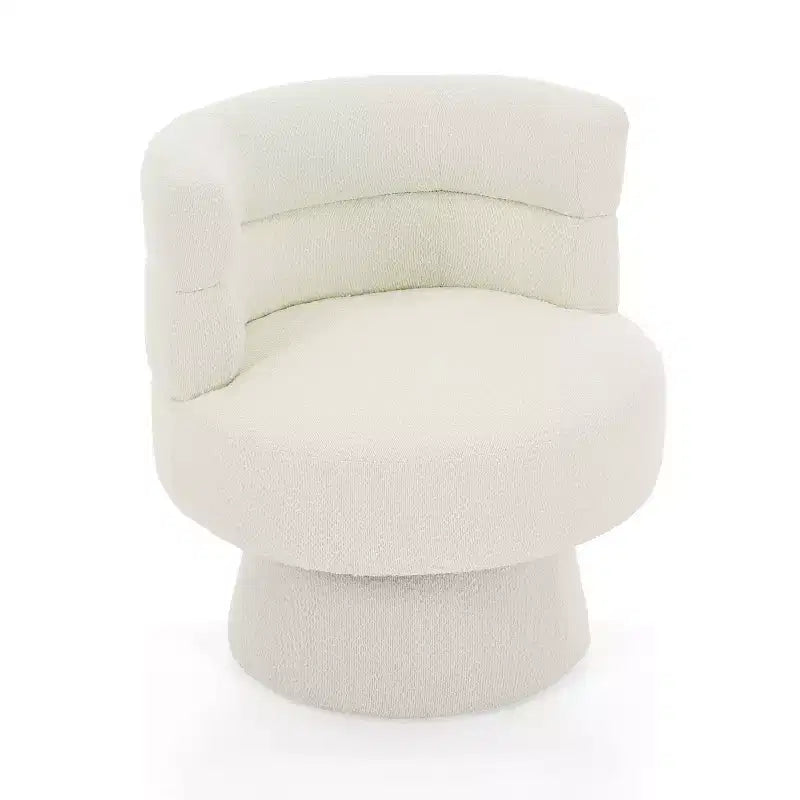 Fauteuil rembourré en bouclette pivotant à 360° contemporain