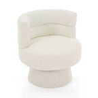 Fauteuil rembourré en bouclette pivotant à 360° contemporain