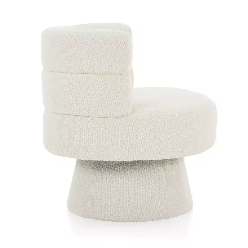Fauteuil rembourré en bouclette pivotant à 360° contemporain