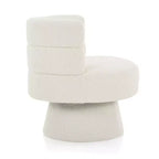 Fauteuil rembourré en bouclette pivotant à 360° contemporain