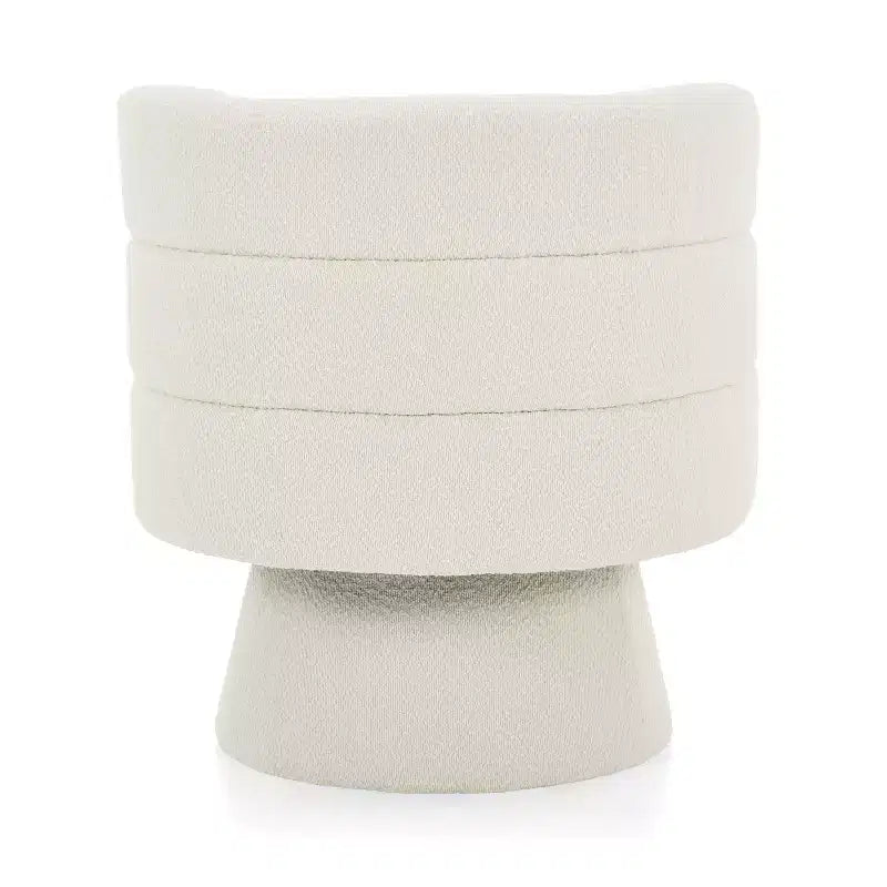 Fauteuil rembourré en bouclette pivotant à 360° contemporain