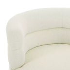 Fauteuil rembourré en bouclette pivotant à 360° contemporain