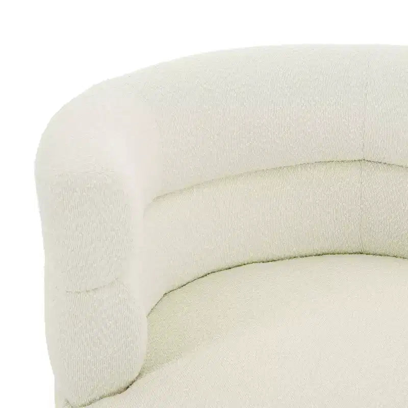 Fauteuil rembourré en bouclette pivotant à 360° contemporain