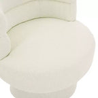 Fauteuil rembourré en bouclette pivotant à 360° contemporain