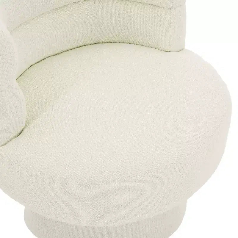 Fauteuil rembourré en bouclette pivotant à 360° contemporain