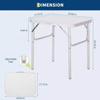 Table de camping pliante en aluminium 24"x17", hauteur réglable 9"-23", table portable légère
