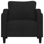 Fauteuil de salon moderne en tissu – Rembourrage confortable avec tissu durable et cadre métallique robuste en noir