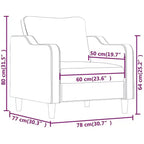 Fauteuil de salon moderne en tissu – Rembourrage confortable avec tissu durable et cadre métallique robuste en noir