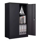 Metal Storage Cabinet, 42 Storage Cabinet with 2 Adjustable Shelves & 2 Lockable Doors for Office, Garage, Home