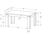 Table à manger rectangulaire moderne de 60" pour 4 à 6 personnes, pour bureau et salle à manger