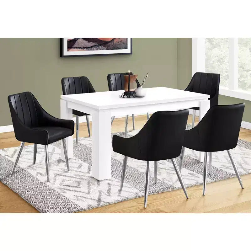 Table à manger rectangulaire moderne de 60" pour 4 à 6 personnes, pour bureau et salle à manger